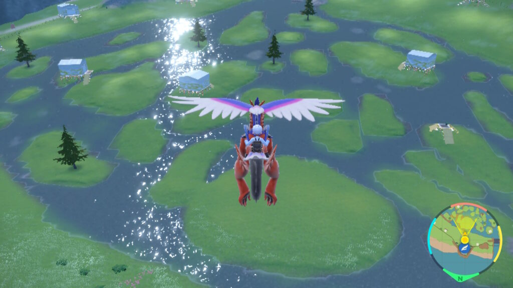 Captura de un campo de flores visto desde arriba, todo se ve verde